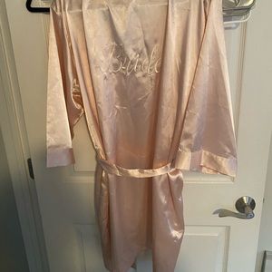NWT BRIDE SATIN ROBE IN PINK XL